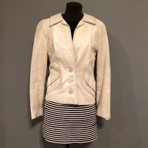 Vintage White leather Jacket